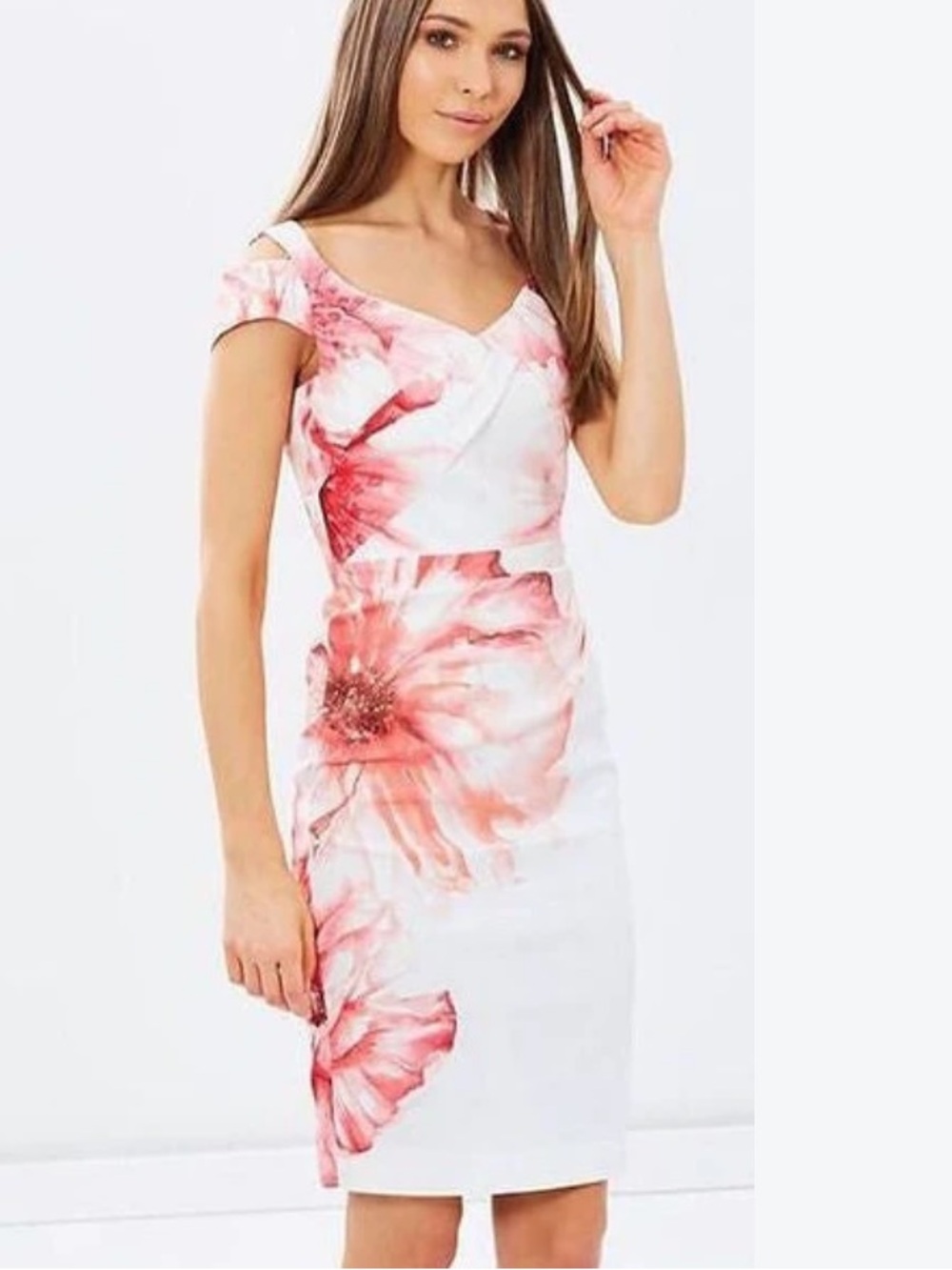Karen Milan, watercolour Floral dress.